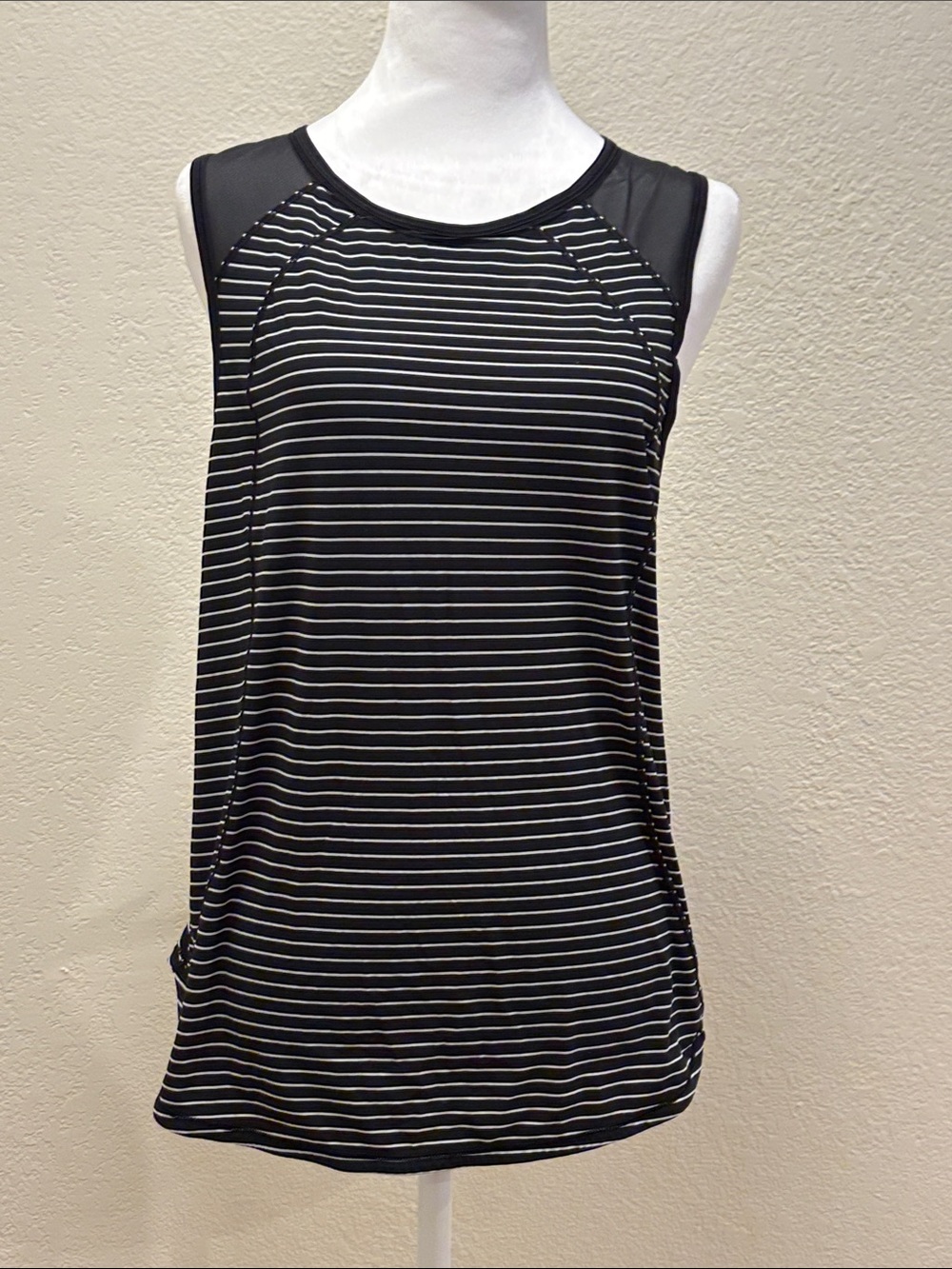 lululemon athletica Black and White Striped Tank Top